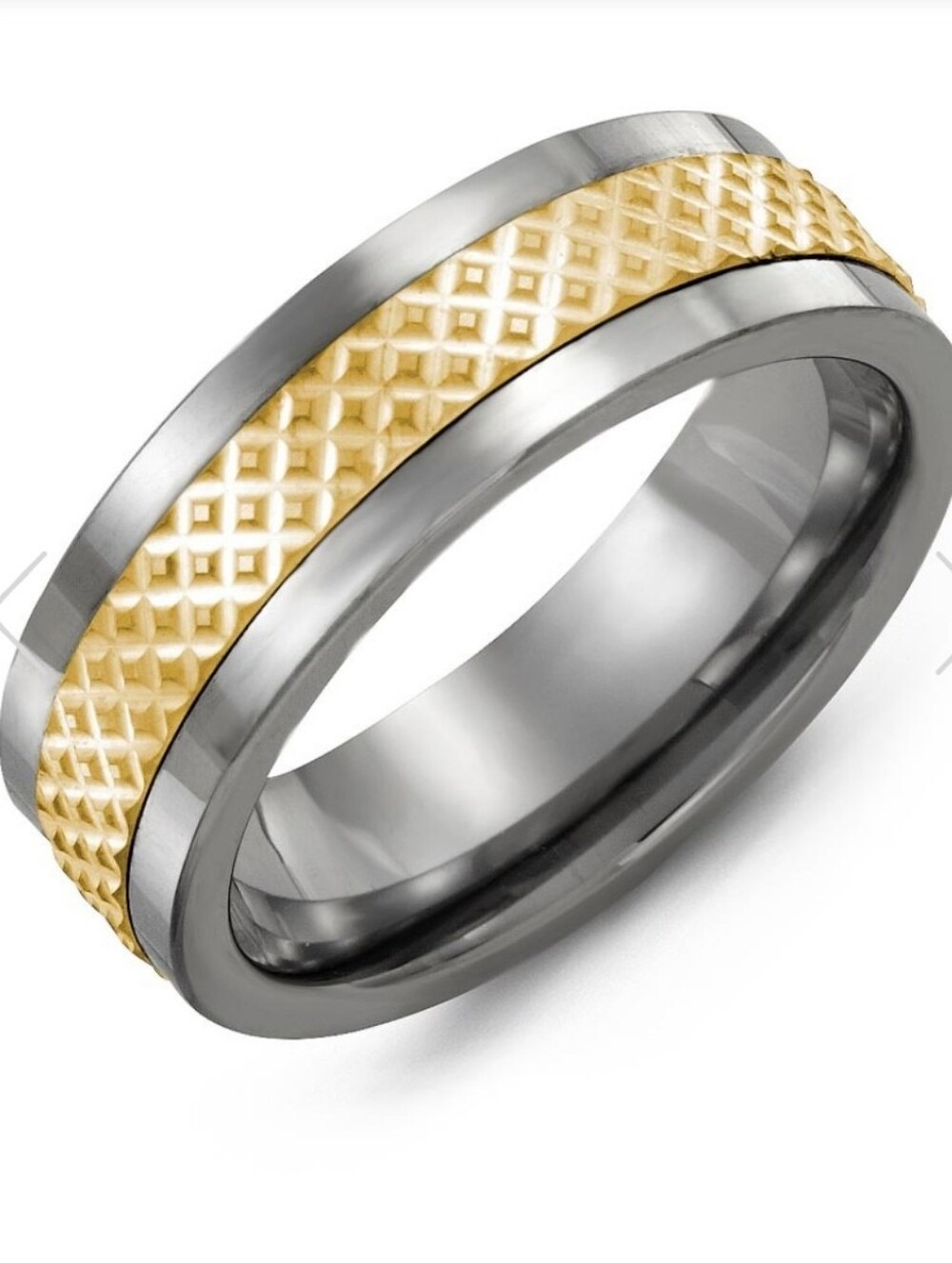 LGD-Signed Tungsten Mens Size 10.5 Two Toned Wedding Band